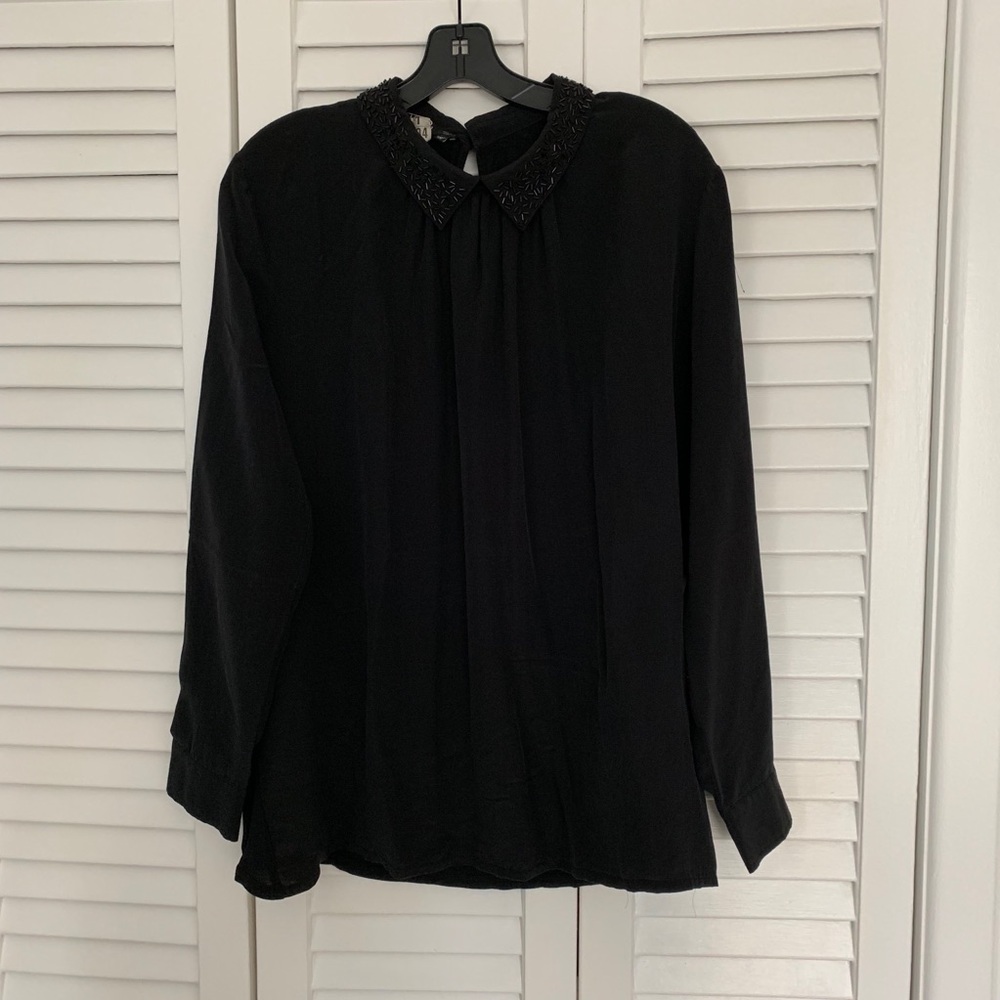 Marc Aurel Beaded collared blouse